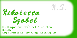 nikoletta szobel business card